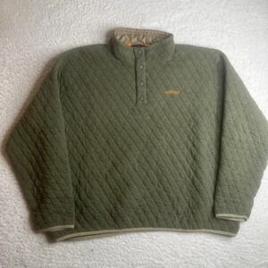 Orvis men's brown quilted snap sweatshirt pullover #2EG2 fishing xxl